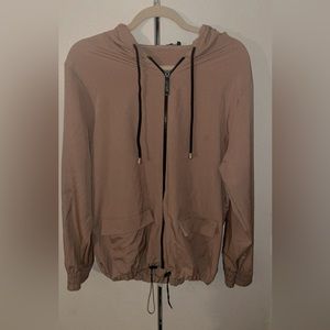 Taupe Windbreaker Jacket w/hood